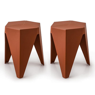 ArtissIn Set of 2 Puzzle Stool Plastic Stacking Stools Chair Outdoor Indoor Red Payday Deals