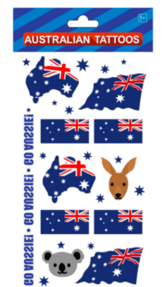Australian Flag Body Tattoos Anzac Australia Day Aussie Aus Soccer Tennis Payday Deals