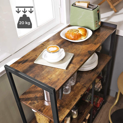 Baker's Rack with 2 Metal Mesh Baskets, Shelves and Hooks, 80 x 35 x 95 cm, Industrial Style, Rustic Brown Payday Deals