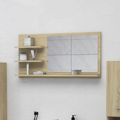 Bathroom Mirror Sonoma Oak 90x10.5x45 cm Chipboard Payday Deals