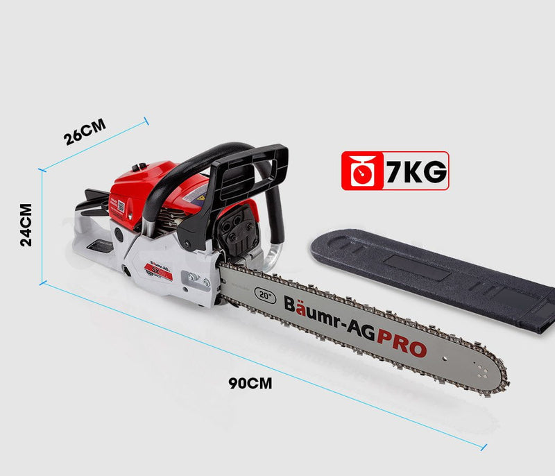 Baumr-AG 62CC Petrol Commercial Chainsaw 20 Bar E-Start Pruning Chain Saw Payday Deals