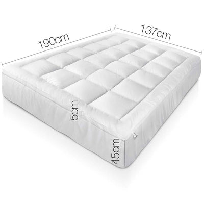 Giselle Double Mattress Topper Bamboo Fibre Pillowtop Protector Payday Deals