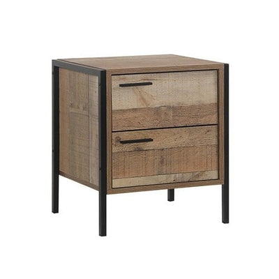 Bedside Table 2 drawers Night Stand Particle Board Construction in Oak Colour Payday Deals