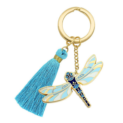 Beyond Charms Key Ring Women Fashion Keychain Metal Pendant Dragonfly