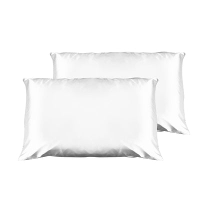 Casa Decor Luxury Satin Pillowcase Twin Pack Size With Gift Box Luxury - White Payday Deals