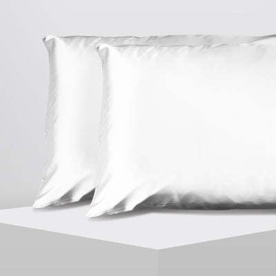 Casa Decor Luxury Satin Pillowcase Twin Pack Size With Gift Box Luxury - White Payday Deals