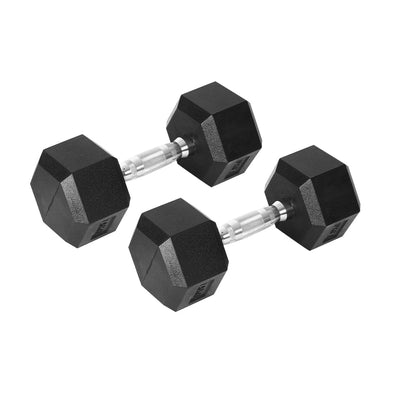 Centra 2x Rubber Hex Dumbbell 10kg Home Gym Exercise Weight Fitness Training Payday Deals
