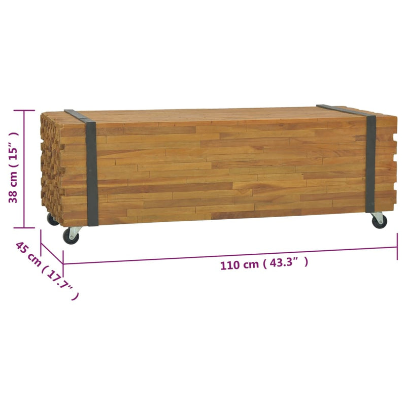 Coffee Table 110x45x38 cm Solid Teak Wood Payday Deals