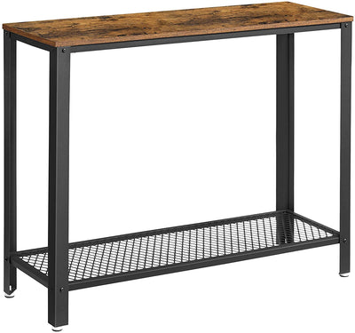 Console Table Metal Frame Rustic Brown Payday Deals