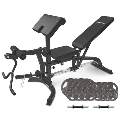 CORTEX BN-11 Exercise FID Bench + 79kg Standard Tri-Grip Weight Plate and Dumbbell Package Payday Deals