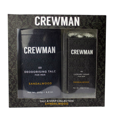 Crewman Mens Gift Set. 250g Talc & 170g Soap on a Rope Sandalwood