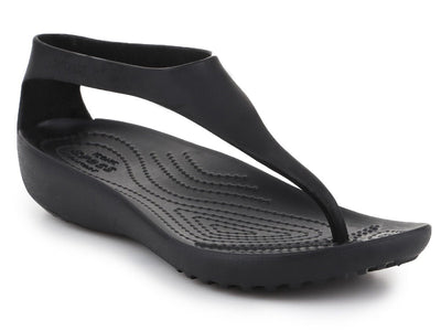 Crocs Women's Serena Flip Flop Thongs Summer Beach Shoes Sandals - Black/Black Payday Deals