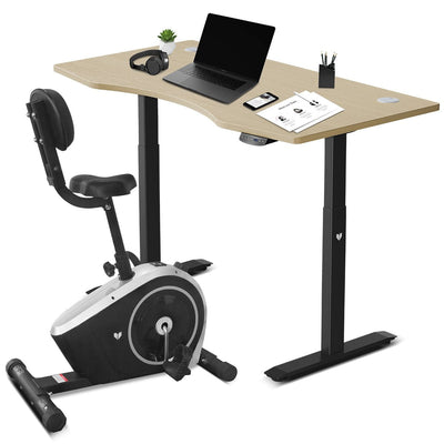 Cyclestation3 Exercise Bike with ErgoDesk Automatic Standing Desk 1500mm in Oak Payday Deals