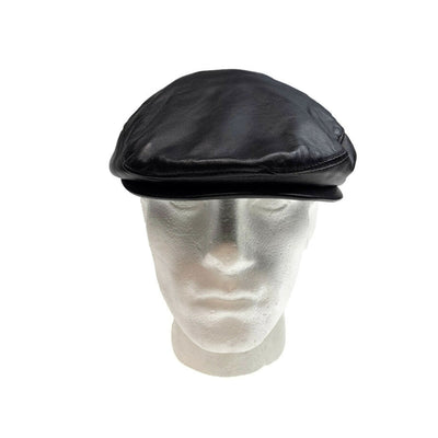 DENTS Men's Leather Cap Hat with Satin Lining Driving Flat Vintage Cabbie Golf - Black Payday Deals
