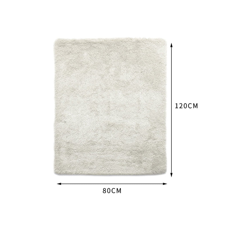 Designer Soft Shag Shaggy Floor Confetti Rug Carpet Home Decor 80x120cm Cream Payday Deals