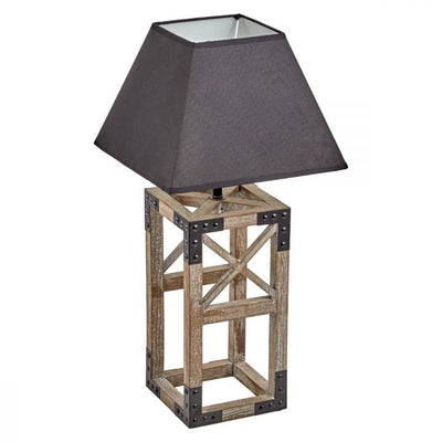 Designer Wooden TABLE LAMP Modern Rustic Geo Industrial Retro  Desk Light Payday Deals