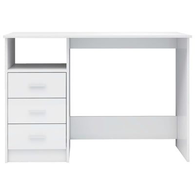 Desk with Drawers High Gloss White 110x50x76 cm Engineered Wood Payday Deals