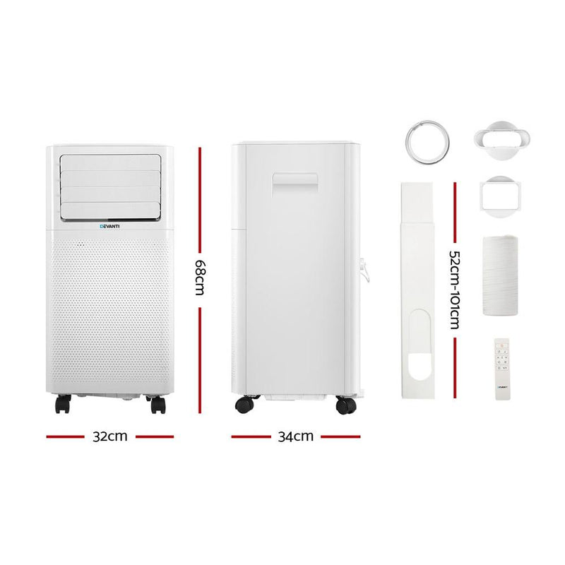 Devanti Portable Air Conditioner Cooling Mobile Fan Cooler Dehumidifier White 2000W Payday Deals