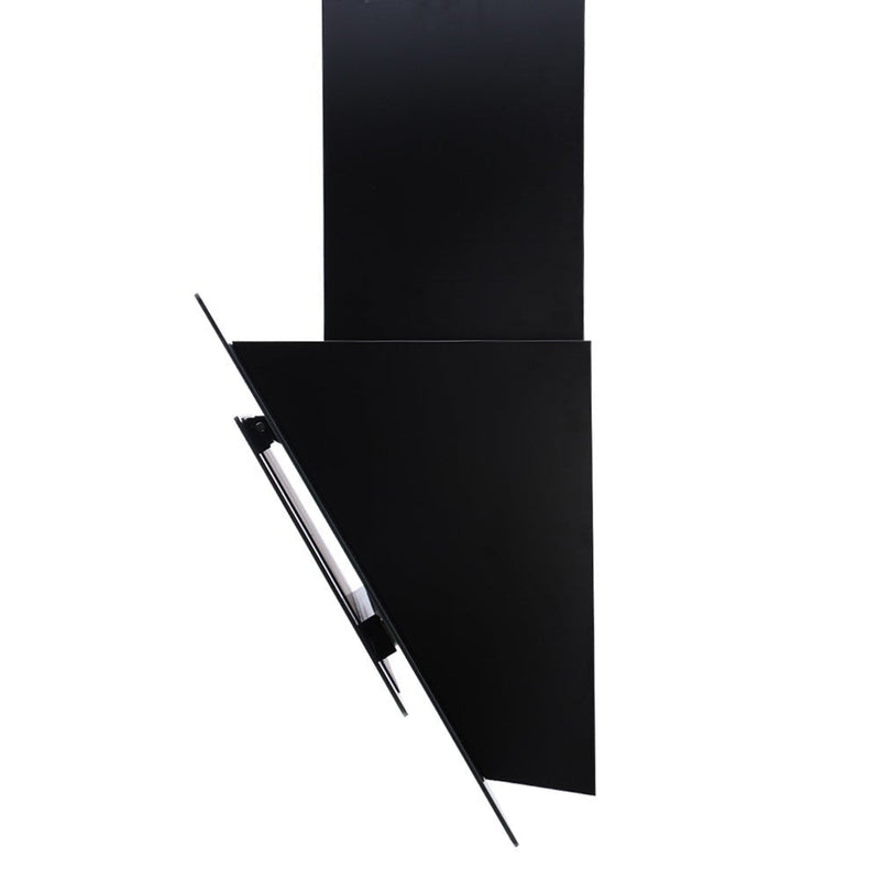DEVANTI Rangehood 900mm Black Angled Side Draft Range Hood Canopy Glass 90cm Payday Deals
