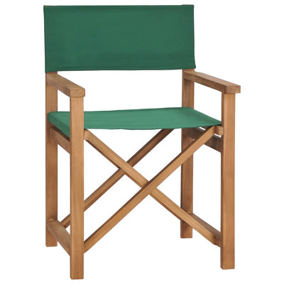 Director's Chair Solid Teak Wood Green Payday Deals