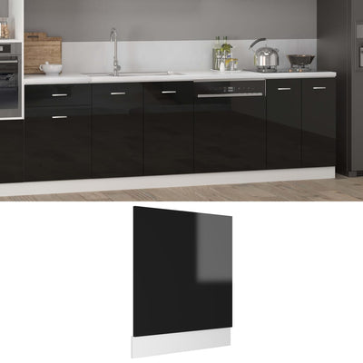 Dishwasher Panel High Gloss Black 59.5x3x67 cm Chipboard Payday Deals