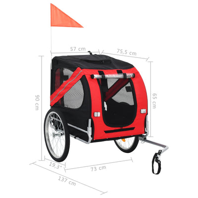 Dog Bike Trailer Red and Black Payday Deals