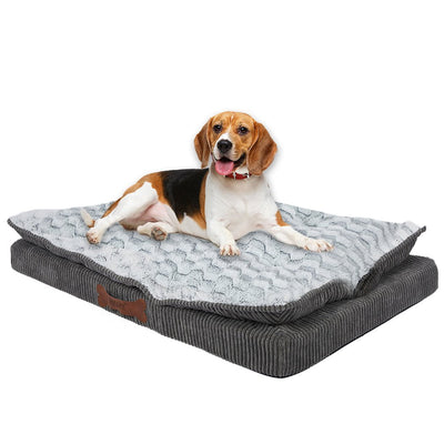 Dog Calming Bed Warm Soft Plush Comfy Sleeping Kennel Cave Memory Foam Mattress S
