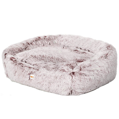 Dog Calming Bed Warm Soft Plush Comfy Sleeping Kennel Cave Memory Foam Pink L