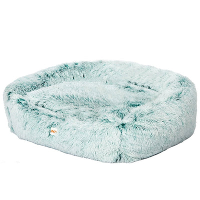 Dog Calming Bed Warm Soft Plush Comfy Sleeping Kennel Cave Memory Foam Teal M Payday Deals