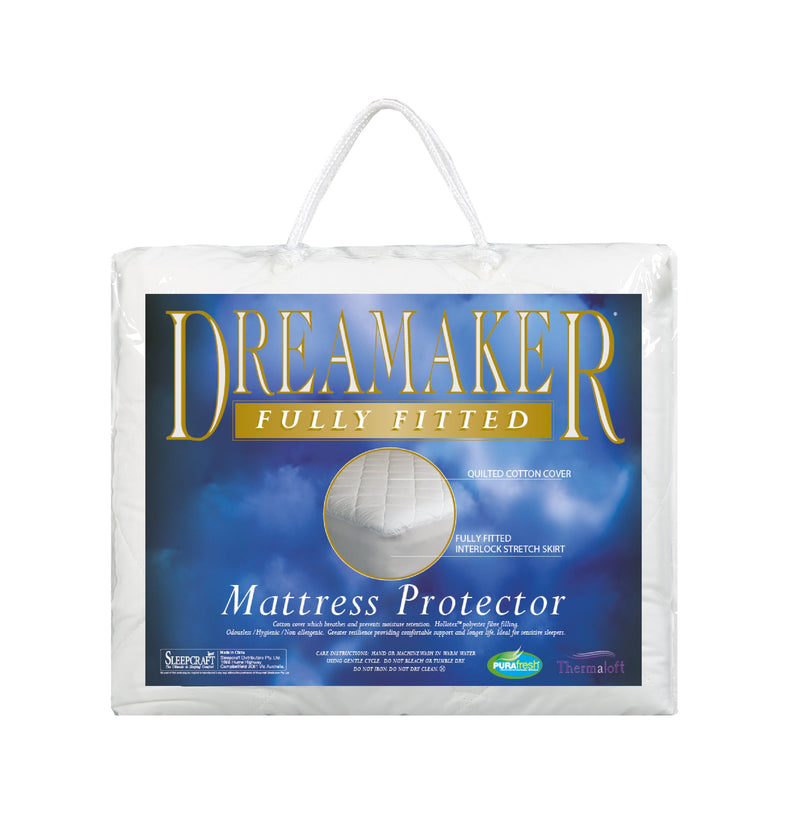 Dreamaker Thermaloft Cotton Covered Fitted Mattress Protector Double Bed Payday Deals