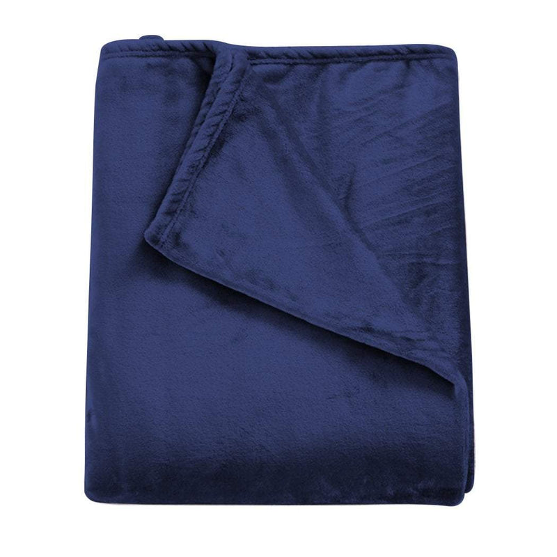 DreamZ 320GSM 220x240cm Ultra Soft Mink Blanket Warm Throw in Navy Colour Payday Deals