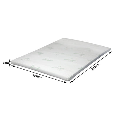 Dreamz 7-Zone Cool Mattress Topper Memory Foam Removable Cover 8CM King Single Payday Deals