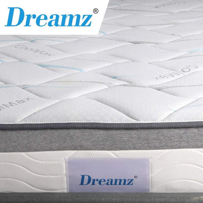 Dreamz Mattress Single Size Bed Top Pocket Spring Medium Firm Premium Foam 25CM Payday Deals