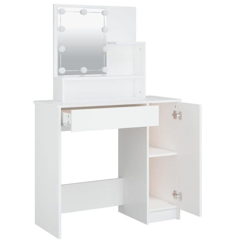Dressing Table with LED White 86.5x35x136 cm Payday Deals