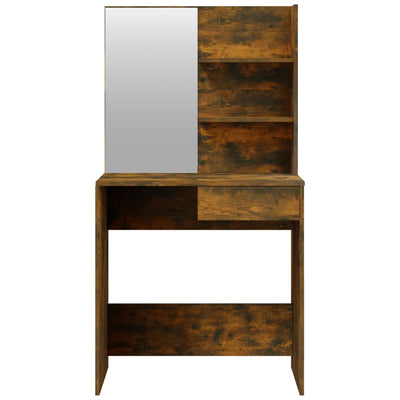 Dressing Table with Mirror Smoked Oak 74.5x40x141 cm Payday Deals