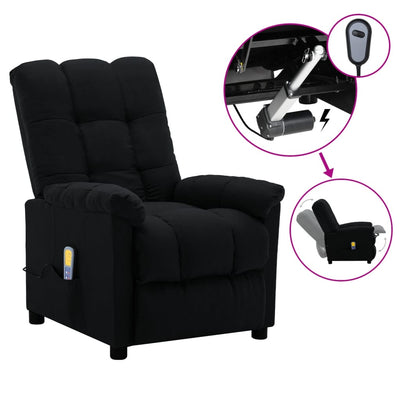 Electric Massage Recliner Black Fabric Payday Deals