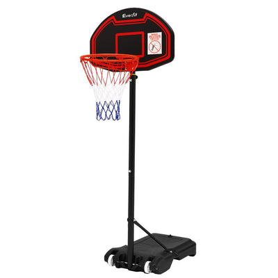Everfit 2.1M Adjustable Portable Basketball Stand Hoop System Rim Black Payday Deals
