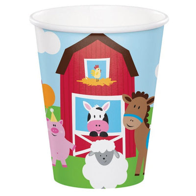Farmhouse Barnyard Paper Cups 8 Pack