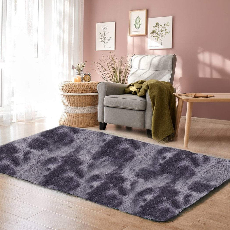 Floor Rug Shaggy Rugs Soft Large Carpet Area Tie-dyed Midnight City 140x200cm Payday Deals