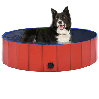 Foldable Dog Swimming Pool Red 120x30 cm PVC Payday Deals