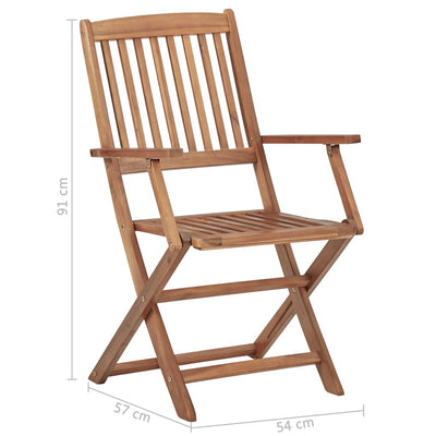 Folding Garden Chairs 6 pcs with Cushions Solid Acacia Wood Payday Deals