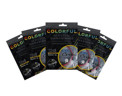 Freedom 10 Pack Coloured Acoustic Guitar Strings CA-60-L-10PK