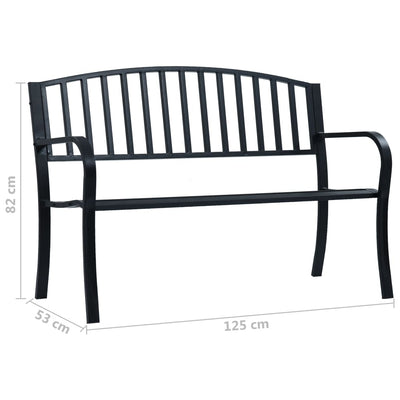 Garden Bench 125 cm Black Steel Payday Deals