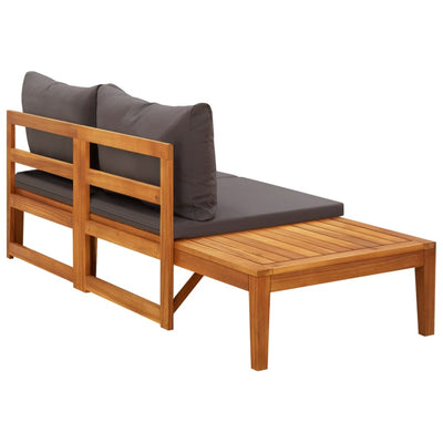 Garden Bench with Table Dark Grey Cushions Solid Acacia Wood Payday Deals