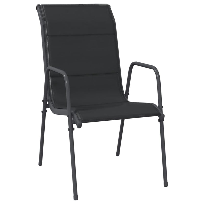Garden Chairs 6 pcs Steel and Textilene Black Payday Deals