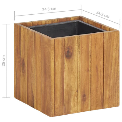 Garden Raised Bed Pot 24.5x24.5x25 cm Solid Acacia Wood Payday Deals