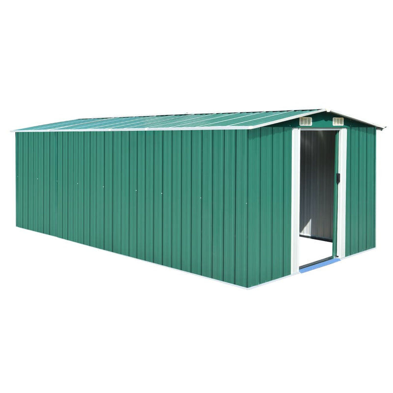 Garden Shed 257x489x181 cm Metal Green Payday Deals