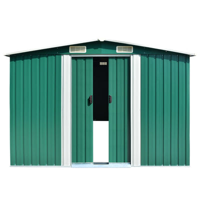 Garden Shed 257x489x181 cm Metal Green Payday Deals