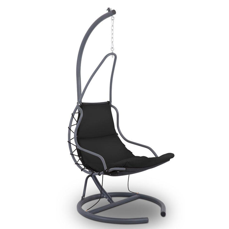 Gardeon Outdoor Swing Hammock Chair w/ Cushion Black