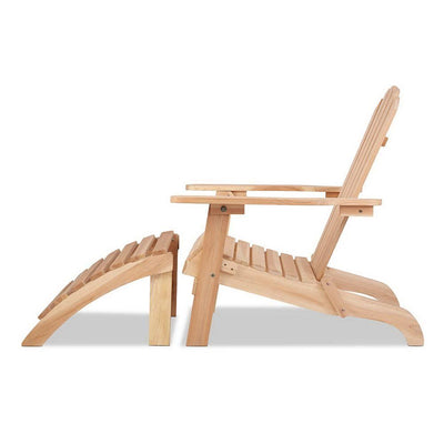 Gardeon Outdoor Wooden Beach Lounge Chair - Natural Wood